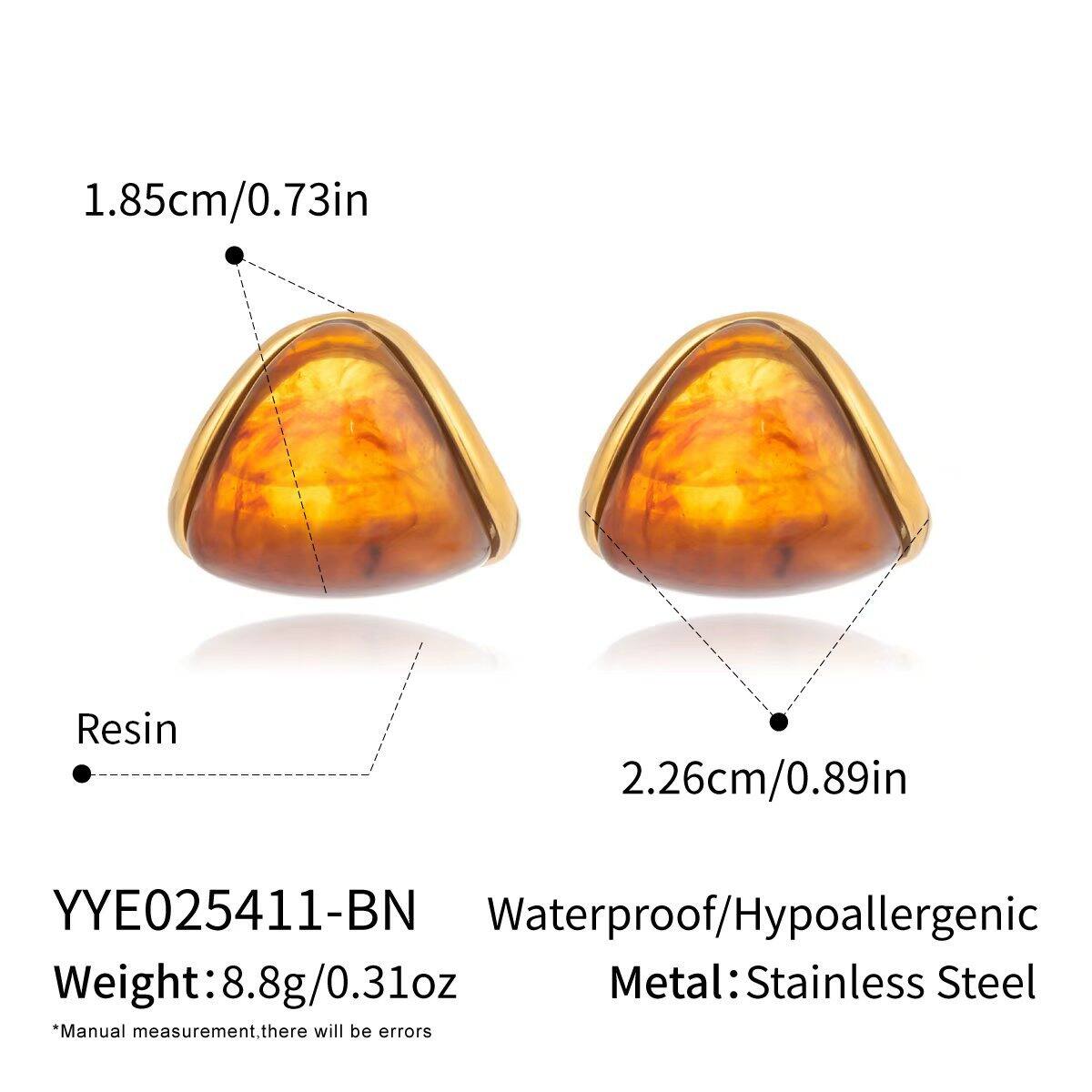 1 Pair Elegant Gradient Color Resin Stud Earrings thumbnail 1