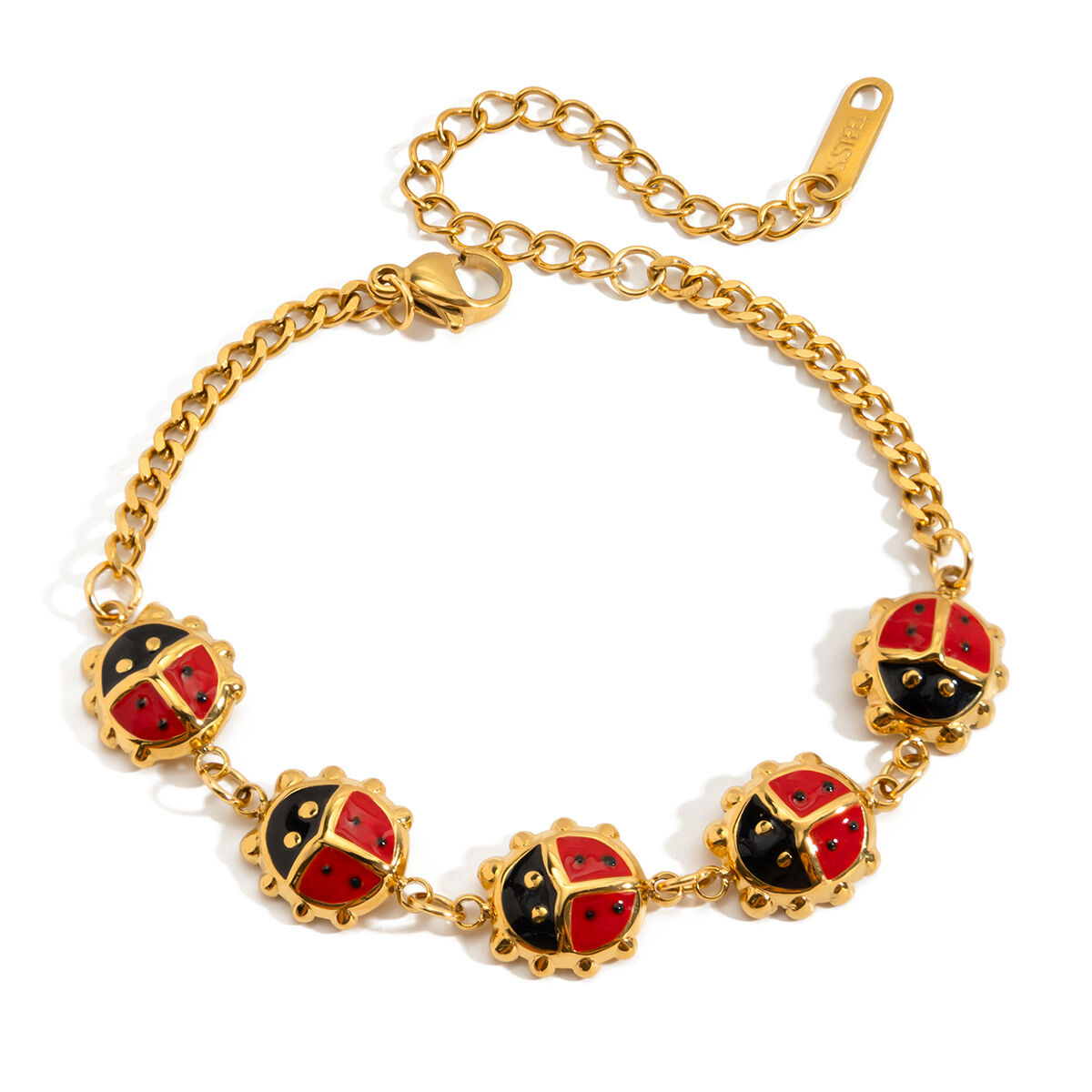 1 Piece Vivid Beetles Stainless Steel Waterproof Gold Color Women's Charm Bracelets thumbnail 1