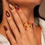 1 Piece Simple Retro Irregular Shape Stainless Steel Waterproof Gold Color Women's Statement Rings thumbnail 2