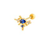 Shining Butterfly Copper Gold Color Zircon Women's Piercing Earrings thumbnail 1