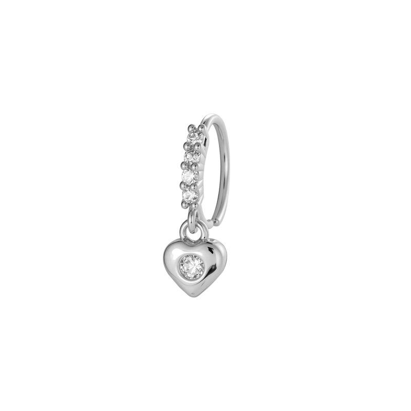 Bold Heart Waterproof&Anti-tarnish Copper Gold Color Zircon Women's Nose Stud