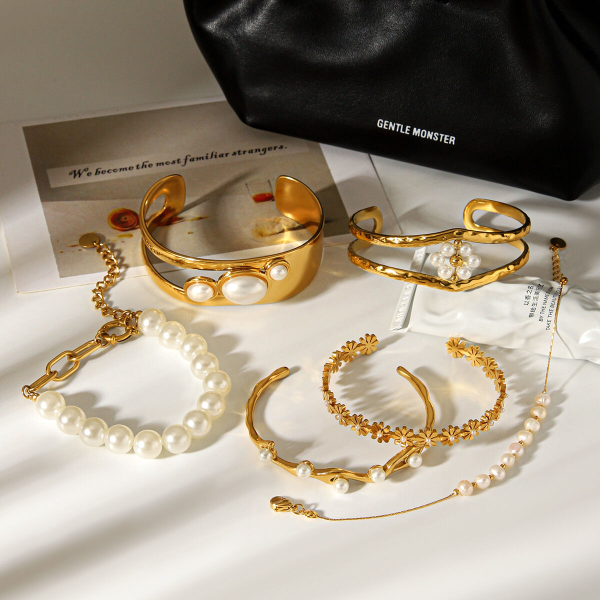 1 Piece Romantic  Heart Mixed Gold Color And Silver Colors Stainless Steel Waterproof   Women's Bangles thumbnail 5