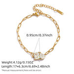 Simple Daily Irregular Shape Stainless Steel Waterproof Gold Color Women's Bracelets Sets thumbnail 2
