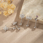 Designable Series Copper Gold Color Zircon Women's Piercing Earrings thumbnail 3