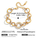 Substantial Mixed Gold&Silver Colors Stainless Steel Waterproof&Anti-tarnish Women's Charm Bracelets thumbnail 2