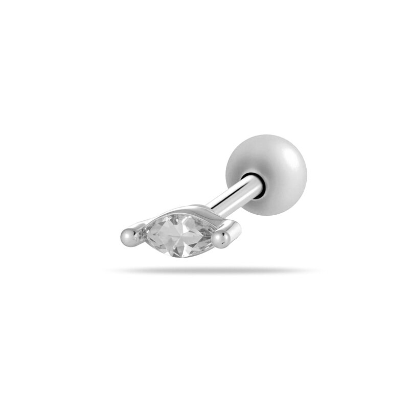 Exquisite Bow Knot Moon Copper Gold Color Zircon Women's Piercing Earrings thumbnail 1