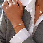 Simple Daily Irregular Shape Stainless Steel Waterproof Gold Color Women's Bracelets Sets thumbnail 3