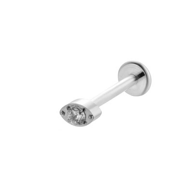 Letter Titanium Alloy Gold Color Zircon Women's Piercing Earrings