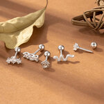 Gorgeous Snake Butterfly Copper Gold Color Zircon Women's Piercing Earrings thumbnail 3