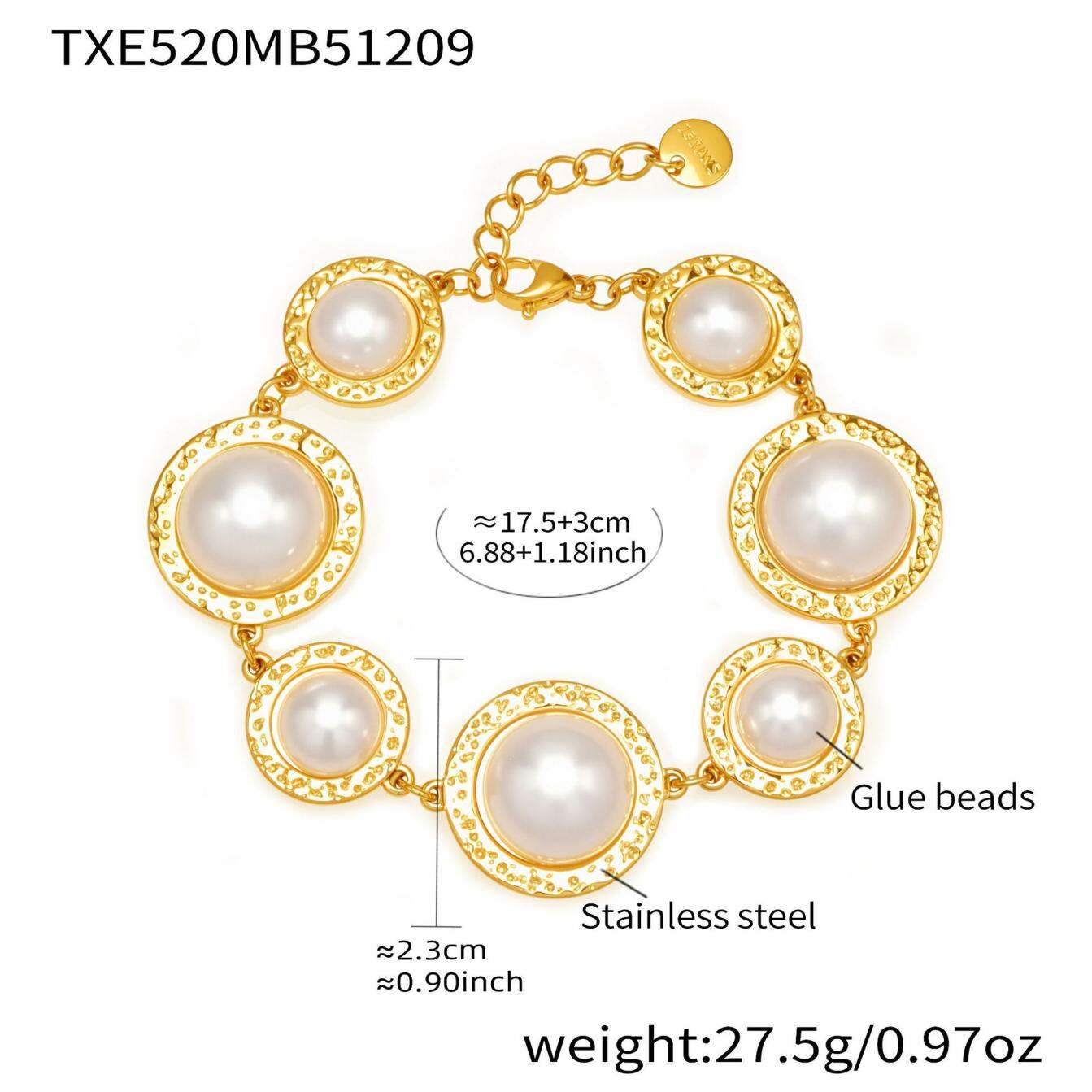 Gorgeous Circle Stainless Steel Gold Color Waterproof Anti - Tarnish Charm Bracelets