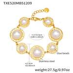 Gorgeous Circle Stainless Steel Gold Color Waterproof Anti - Tarnish Charm Bracelets thumbnail 1