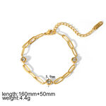 Shining Stainless Steel Waterproof Gold Color Rhinestone Women's Chain Bracelets thumbnail 1
