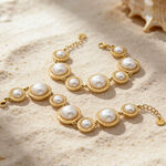 Gorgeous Circle Stainless Steel Gold Color Waterproof Anti - Tarnish Charm Bracelets thumbnail 3