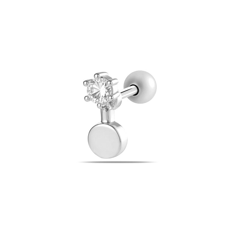 Shining Moon Copper Gold Color Zircon Women's Piercing Earrings