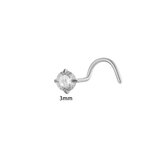 Minimalsit Rectangle Titanium Alloy Gold Color Zircon Women's Nose Stud thumbnail 2