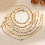 Shining Stainless Steel Waterproof Gold Color Rhinestone Women's Chain Bracelets thumbnail 2