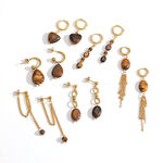 Chic Natural Stone Tassel Stainless Steel Waterproof Gold Color Women's Beads Earrings thumbnail 3