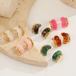 1 Pair Retro Irregular Shape Resin Hypo - allergenic Gold Color Women's Stud Earrings thumbnail 2