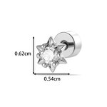 Delicate Butterfly Copper Gold Color Zircon Women's Piercing Earrings thumbnail 2
