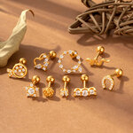Gorgeous Snake Butterfly Copper Gold Color Zircon Women's Piercing Earrings thumbnail 4