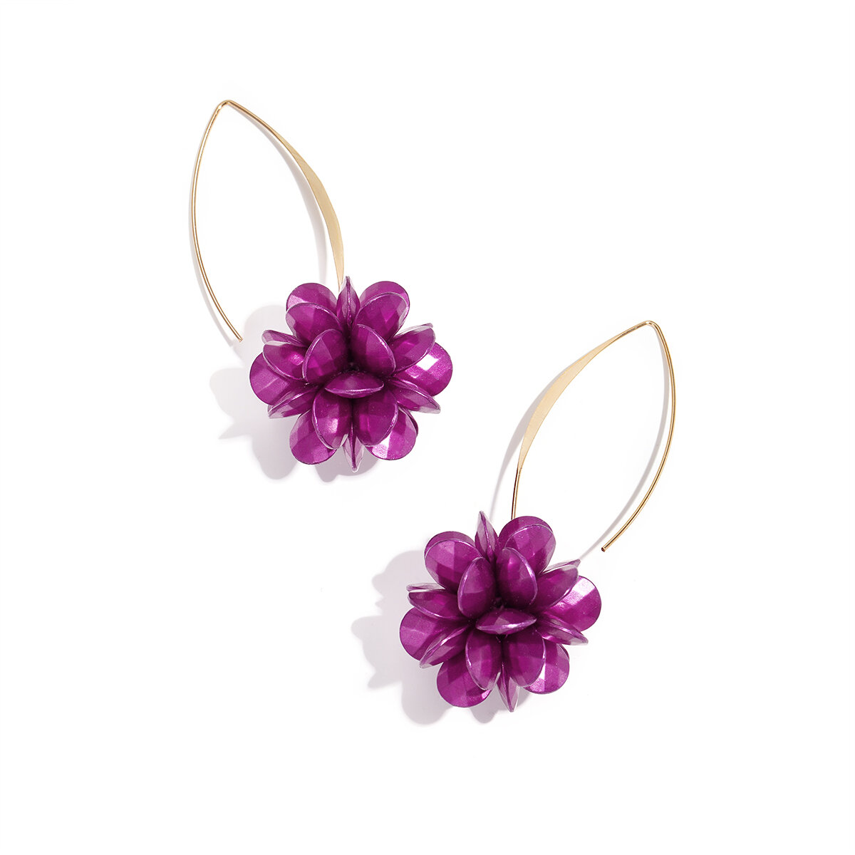 Vintage High - end Purple Flower Women's Drop Earrings