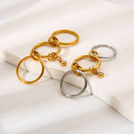 Simple Series Daily Mixed Color Circle Stainless Steel Waterproof Gold Color Zircon Statement Rings thumbnail 3