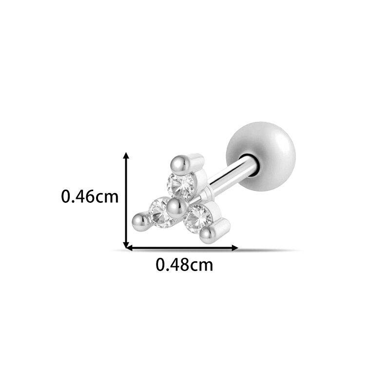 Simple Series Copper Gold Color Zircon Women's Piercing Earrings thumbnail 2