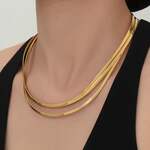 Minimalist Curve Stainless Steel Gold Color Waterproof&Anti-tarnish Women's Chokers thumbnail 4