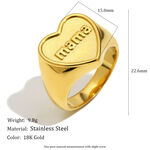 Heart Shape Stainless Steel Waterproof Signet Rings thumbnail 1