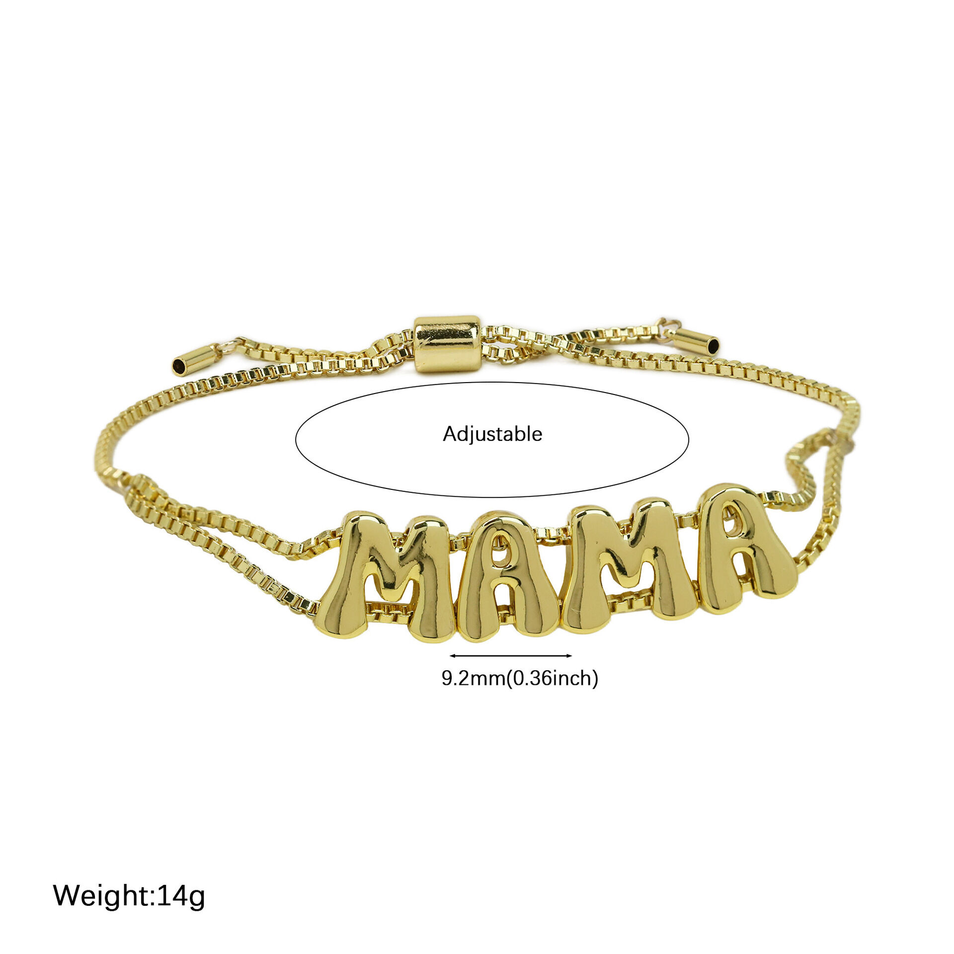 Fashionable Letter Copper Charm Bracelets thumbnail 4