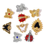 Natural Butterfly Insect Titanium Steel Gold Color Zircon Women's Pendants thumbnail 5