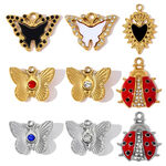 Natural Butterfly Insect Titanium Steel Gold Color Zircon Women's Pendants thumbnail 6