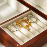 Simple Series Daily Mixed Color Circle Stainless Steel Waterproof Gold Color Zircon Statement Rings thumbnail 6