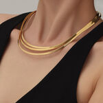 Minimalist Curve Stainless Steel Gold Color Waterproof&Anti-tarnish Women's Chokers thumbnail 2