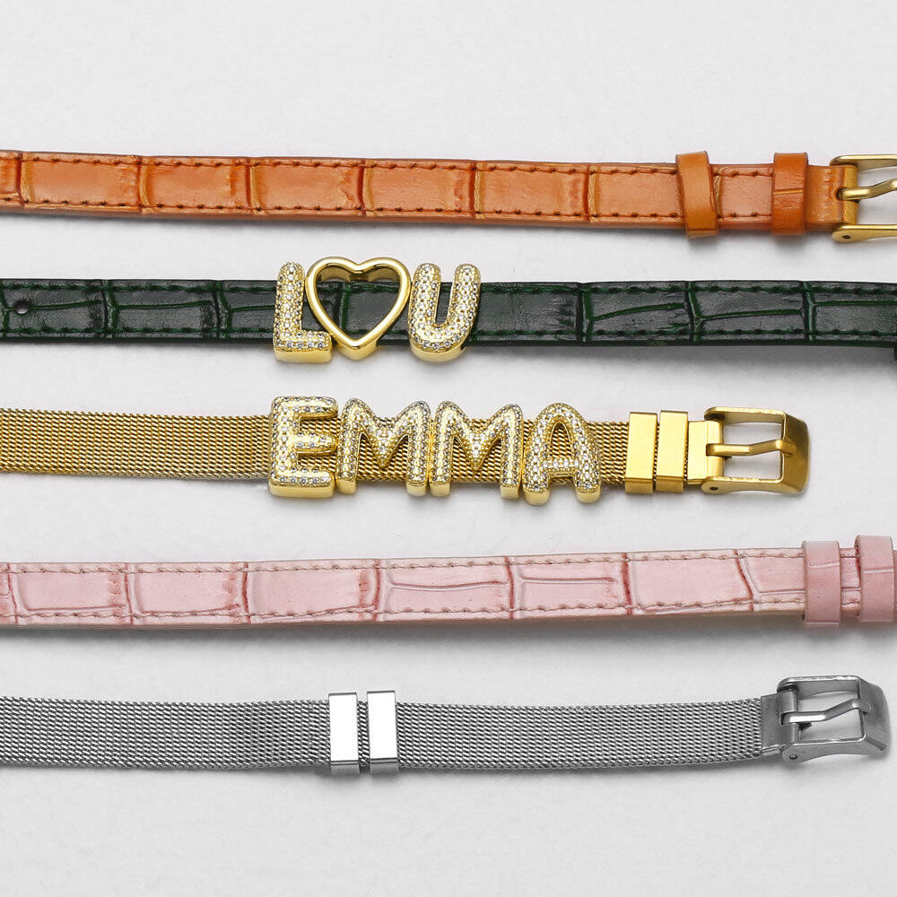 Luxurious DIY 26 - letter Alphabet Bracelet Copper Women's Charm Bracelets thumbnail 4