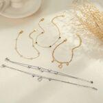 Simple Heart Hollowed-out Chain Stainless Steel Waterproof 18K Gold Chain Bracelets thumbnail 2