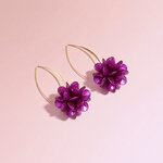 Vintage High - end Purple Flower Women's Drop Earrings thumbnail 3