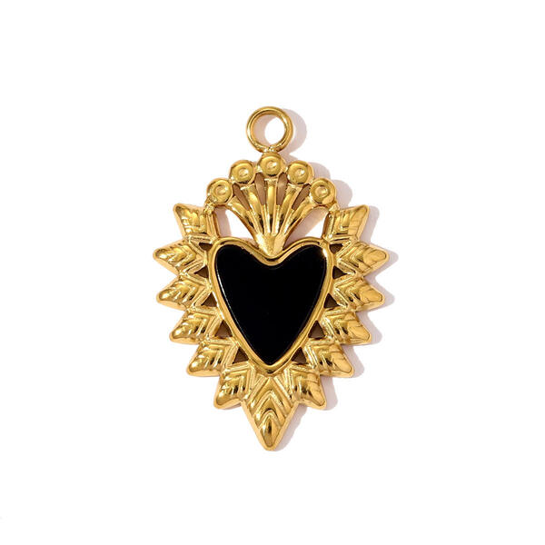 Natural Butterfly Insect Titanium Steel Gold Color Zircon Women's Pendants - 1