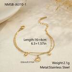 Simple Heart Hollowed-out Chain Stainless Steel Waterproof 18K Gold Chain Bracelets thumbnail 1