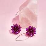 Vintage High - end Purple Flower Women's Drop Earrings thumbnail 5