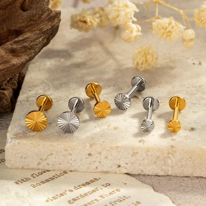 Minimalist Circle ASTM F136 Titanium Alloy Gold Color Women's Piercing Earrings thumbnail 4