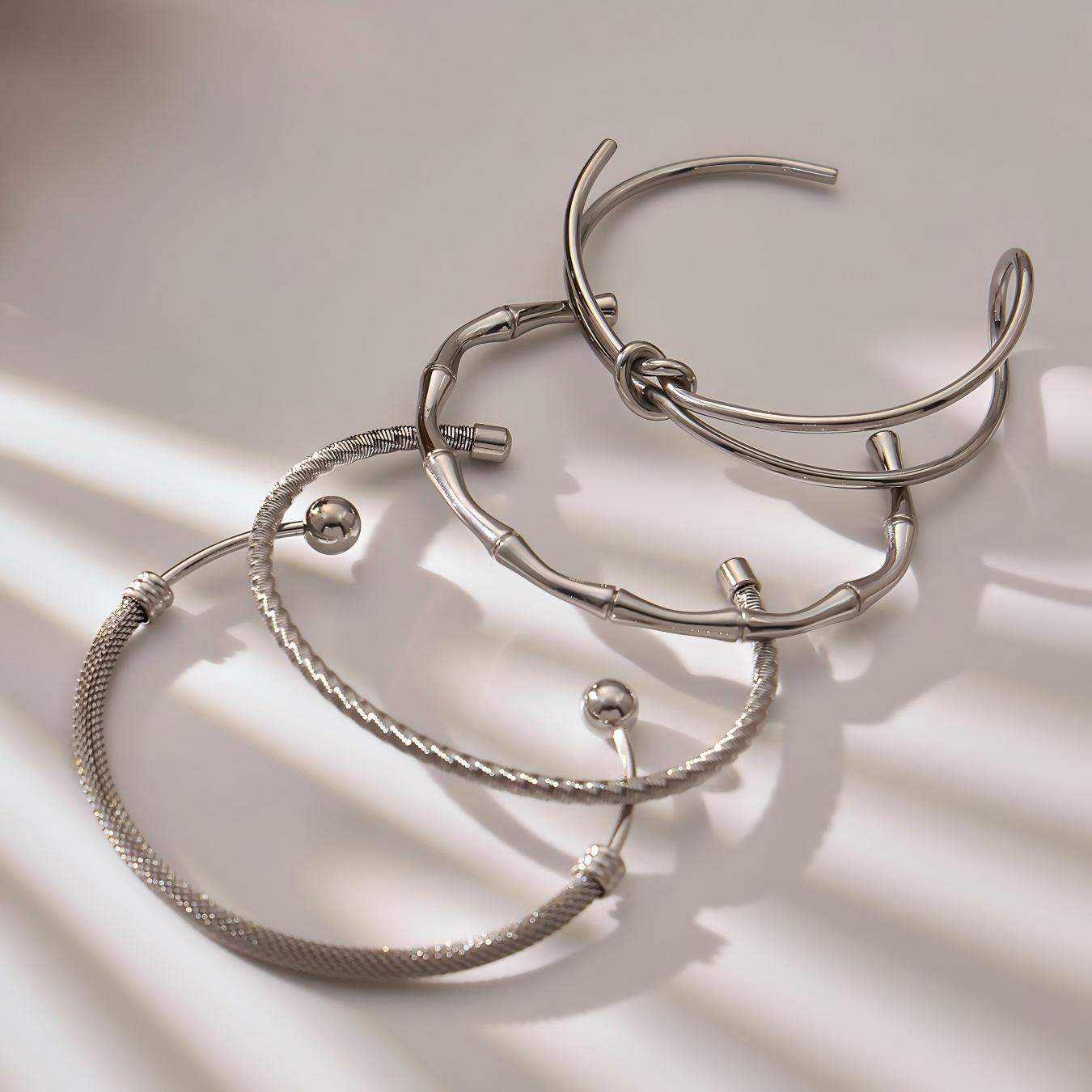 Sleek Irregular Shape Stainless Steel Waterproof&Anti-tarnish Gold Color Women's Cuff Bracelets thumbnail 6