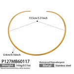 Minimalist Curve Stainless Steel Gold Color Waterproof&Anti-tarnish Women's Chokers thumbnail 1