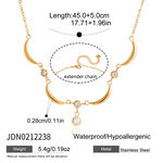 Sleek Star Moon Stainless Steel Gold Color Waterproof&Anti-tarnish Women's Pendant Necklaces thumbnail 2