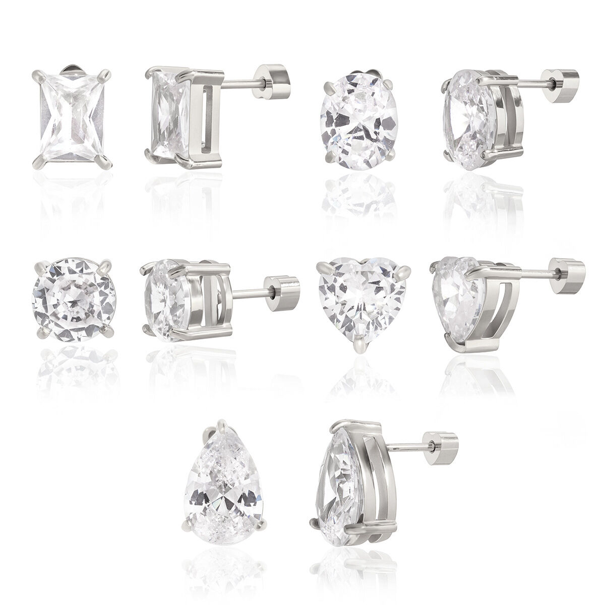 Daily Geometric Zircon Shape Stainless Steel Waterproof&Anti-tarnish Women's Stud Earrings thumbnail 7