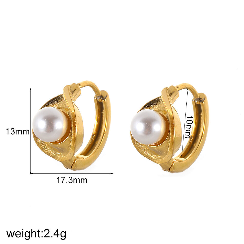 Gorgeous Circle Stainless Steel Waterproof Women's Hoop Earrings thumbnail 4