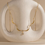 Sleek Star Moon Stainless Steel Gold Color Waterproof&Anti-tarnish Women's Pendant Necklaces thumbnail 5