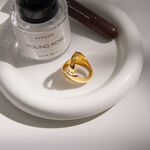 Elegant Transparent Circle Stainless Steel Gold Color Waterproof&Anti-tarnish Statement Rings thumbnail 6