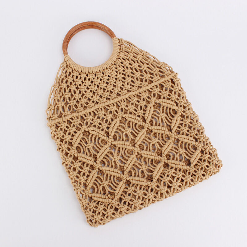 Vacation Style Woven Solid Color Hollowed-Out Braided Rope Women's Tote Bag