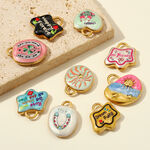 Romantic Series Diy Letter Irregular Shape Cartoon Stainless Steel Waterproof Gold Color Women's Pendants thumbnail 2